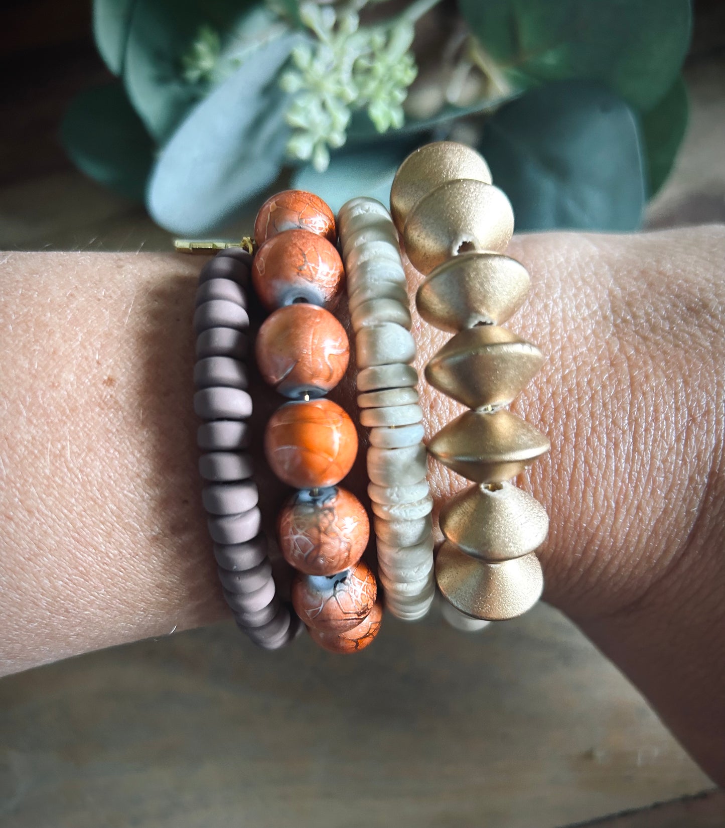 Granola Crunch Memory Wire Wrap Bracelet