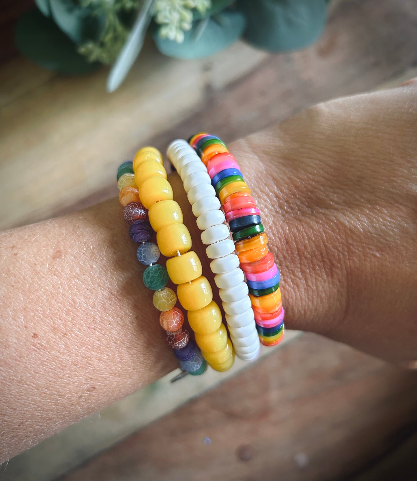 Taste the Rainbow Memory Wire Wrap Bracelet