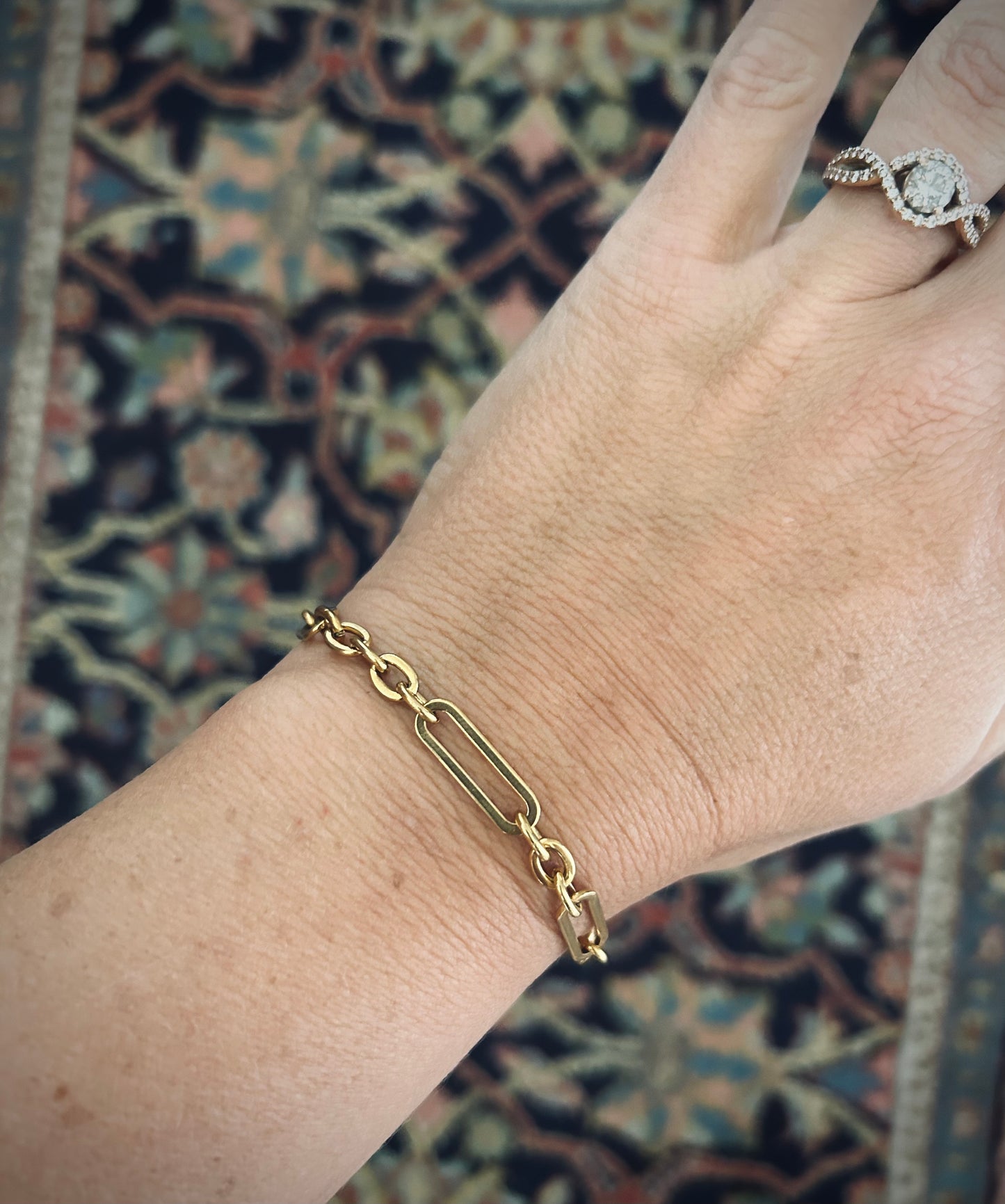 Gold Paperclip Bracelet