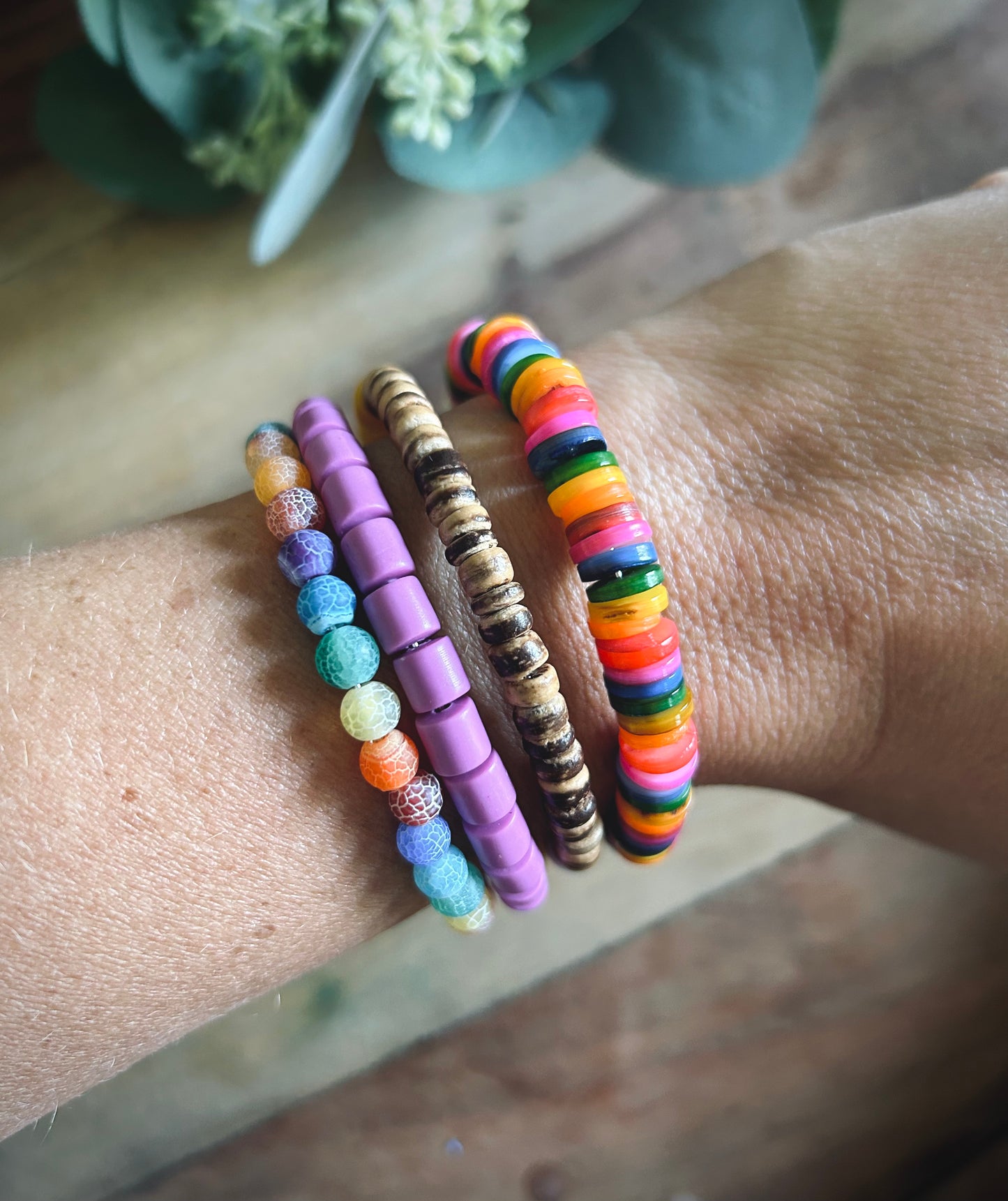 Taste the Rainbow Memory Wire Wrap Bracelet