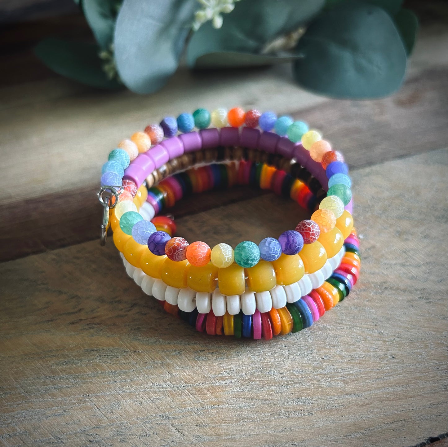 Taste the Rainbow Memory Wire Wrap Bracelet