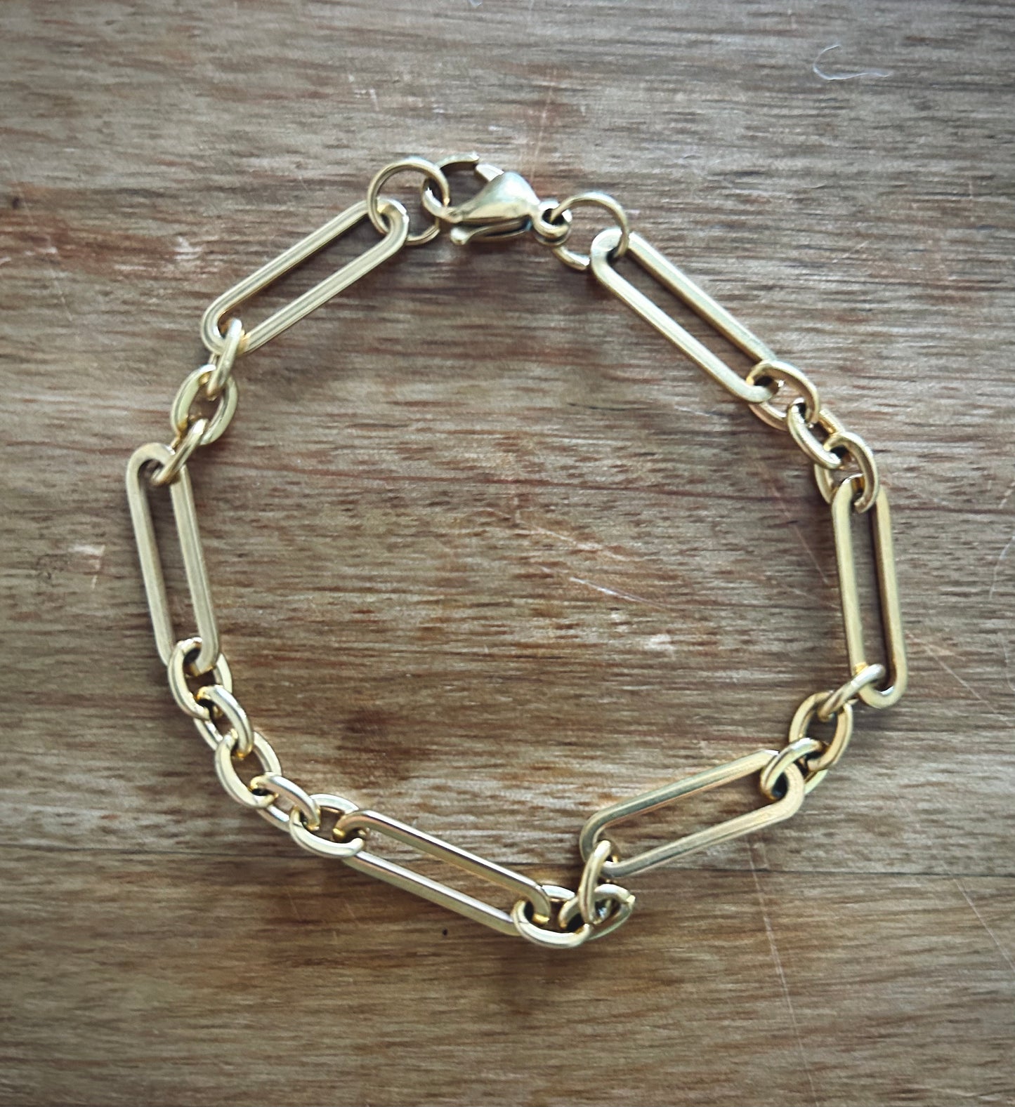 Gold Paperclip Bracelet