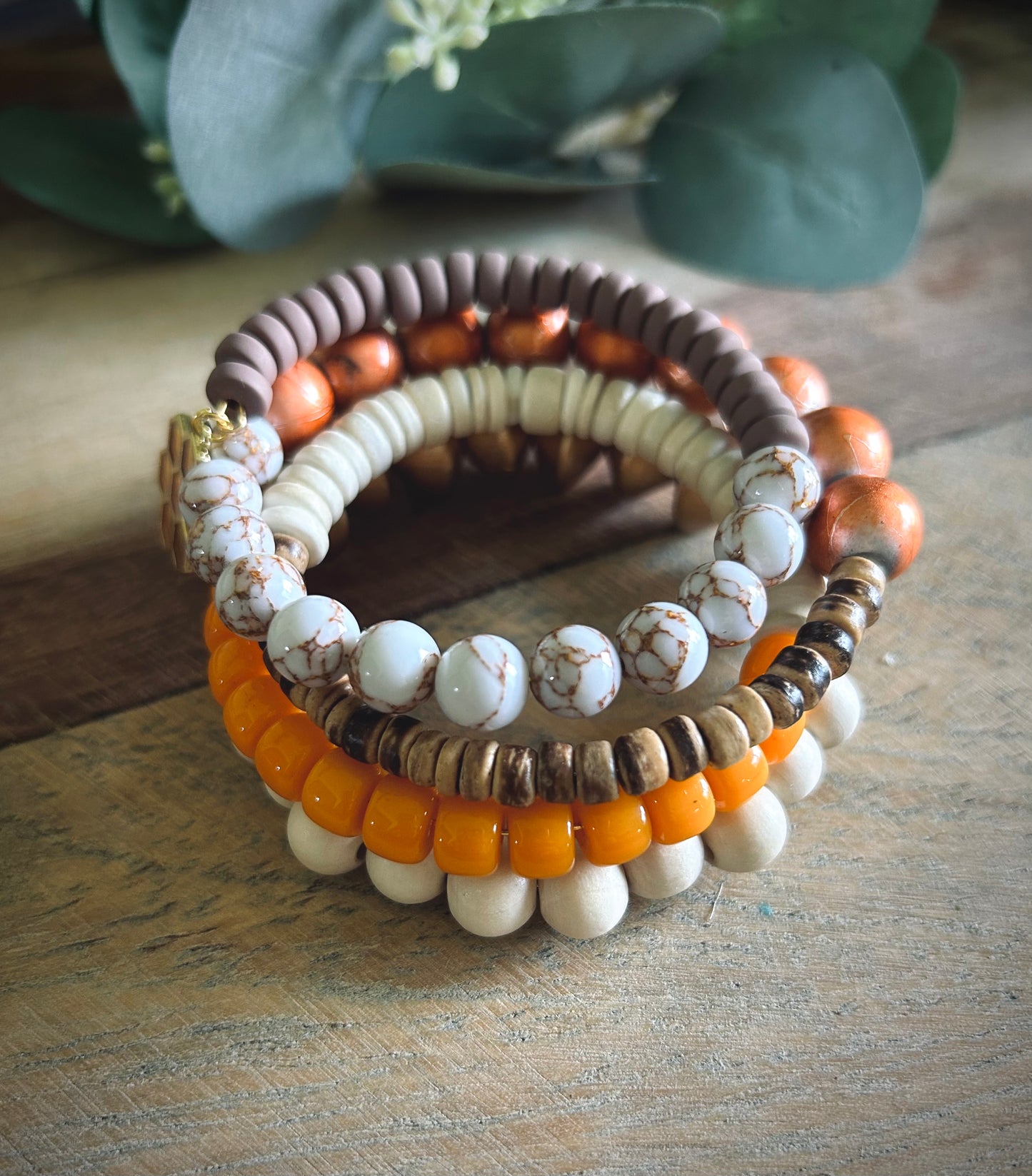 Granola Crunch Memory Wire Wrap Bracelet